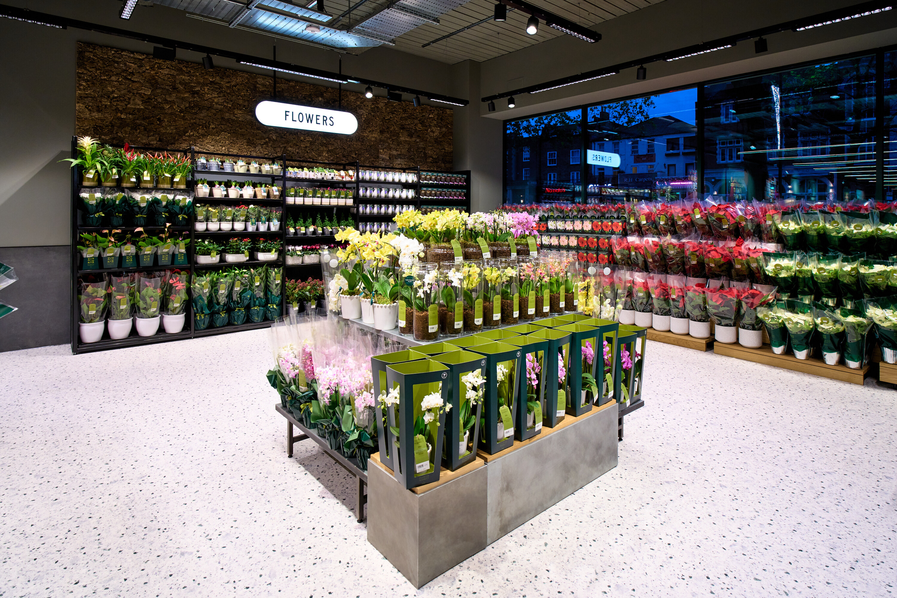 The flower stand at the new Chiswick M&S store