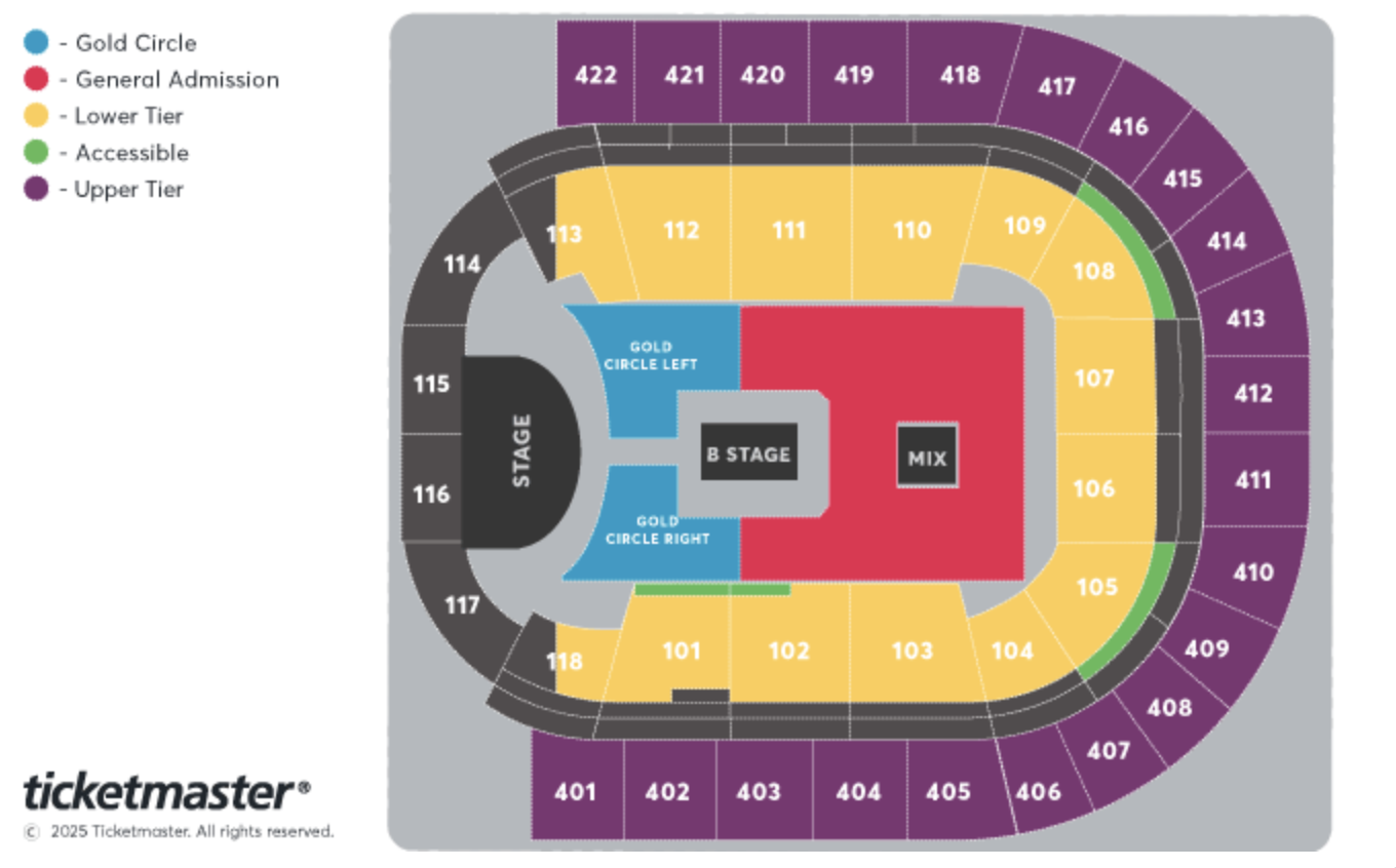 Rosalía seating plan for the O2 in London
