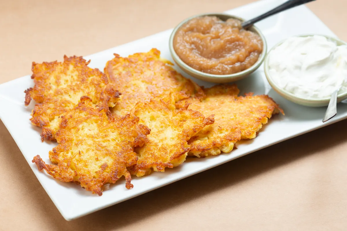 Potato latkes from Breads Bakery