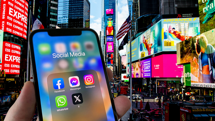 Social media ban Phone with social media apps