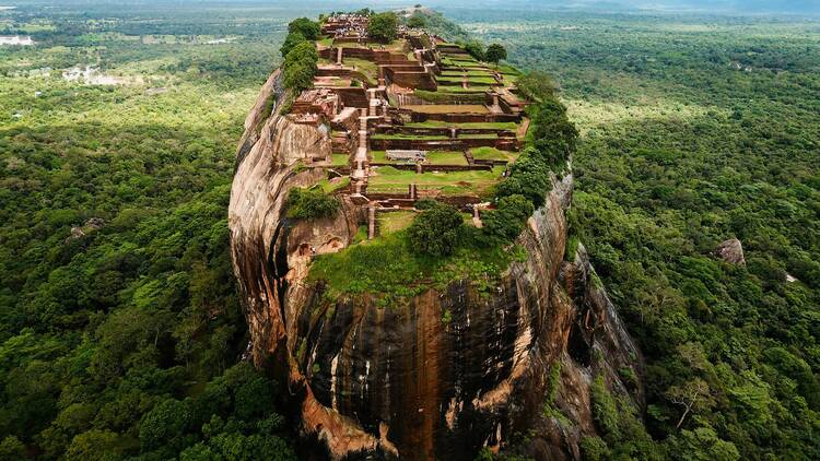 Sigiriya, Sri Lanka Rock structure in forest