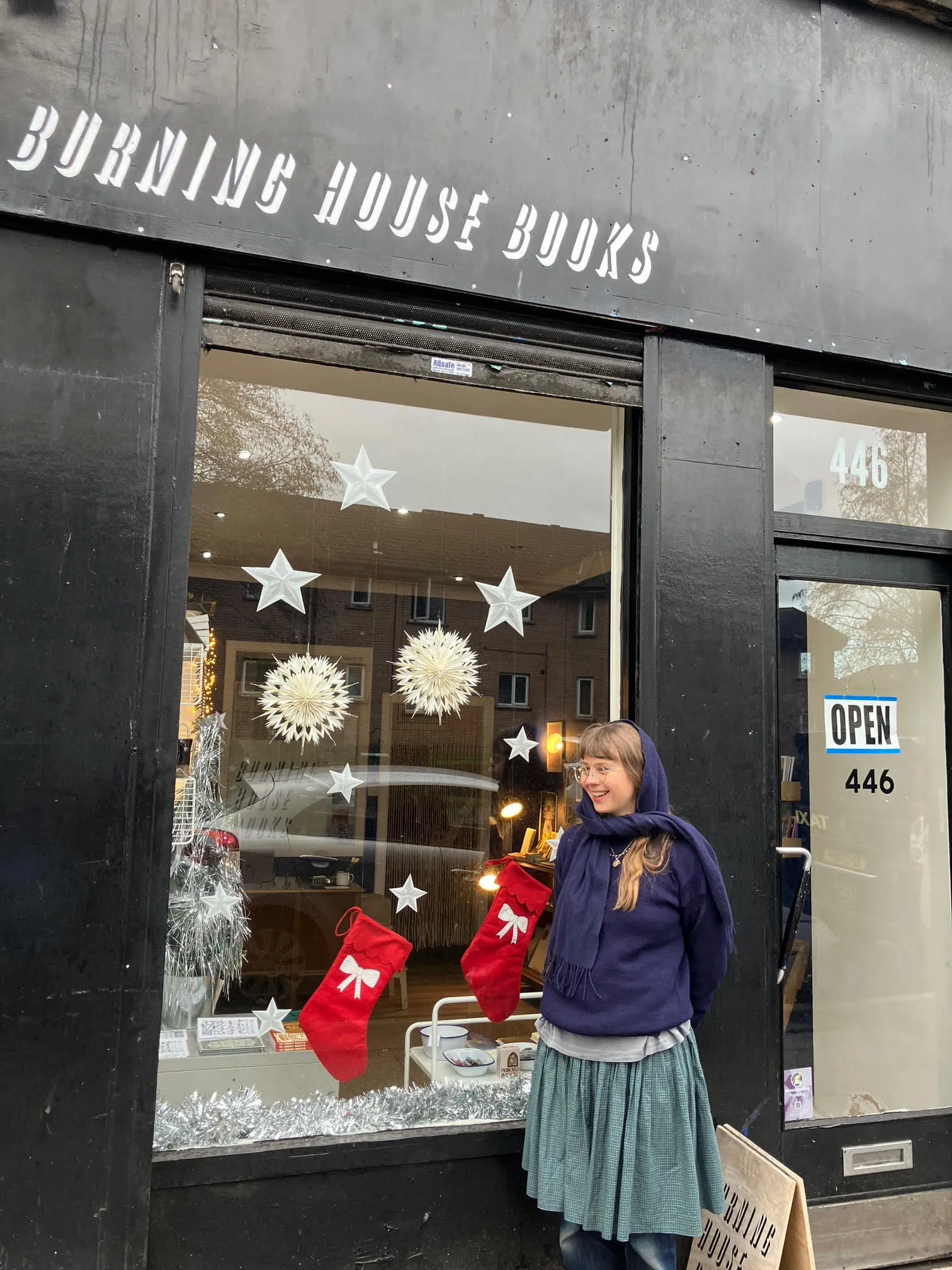 The exterior of Burning House Books