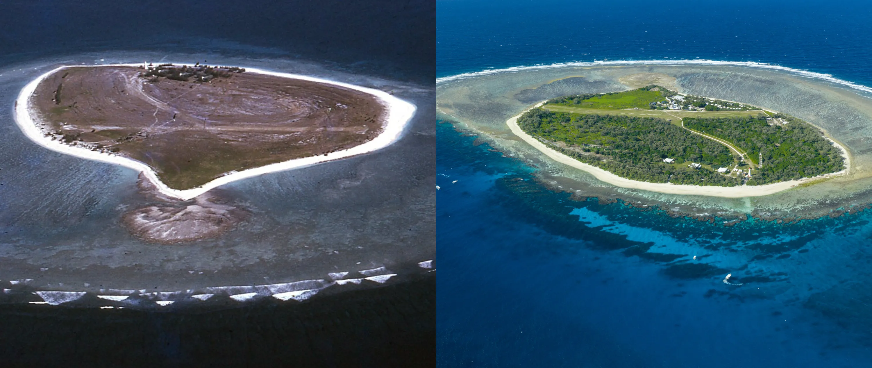 Aerial comparison of islands