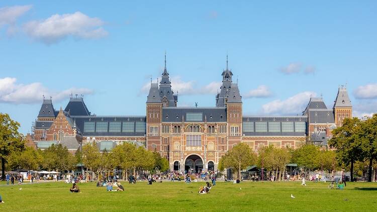 The Rijksmuseum in Amsterdam on a sunny day The Rijksmuseum in Amsterdam on a sunny day