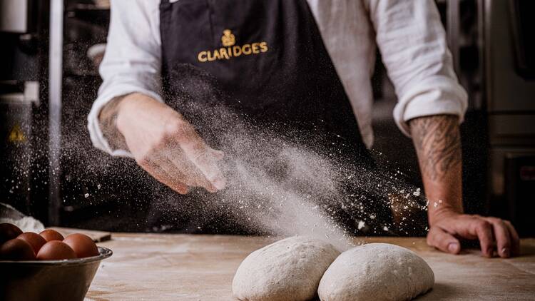 Richard Hart making bread at Claridge’s Bakery