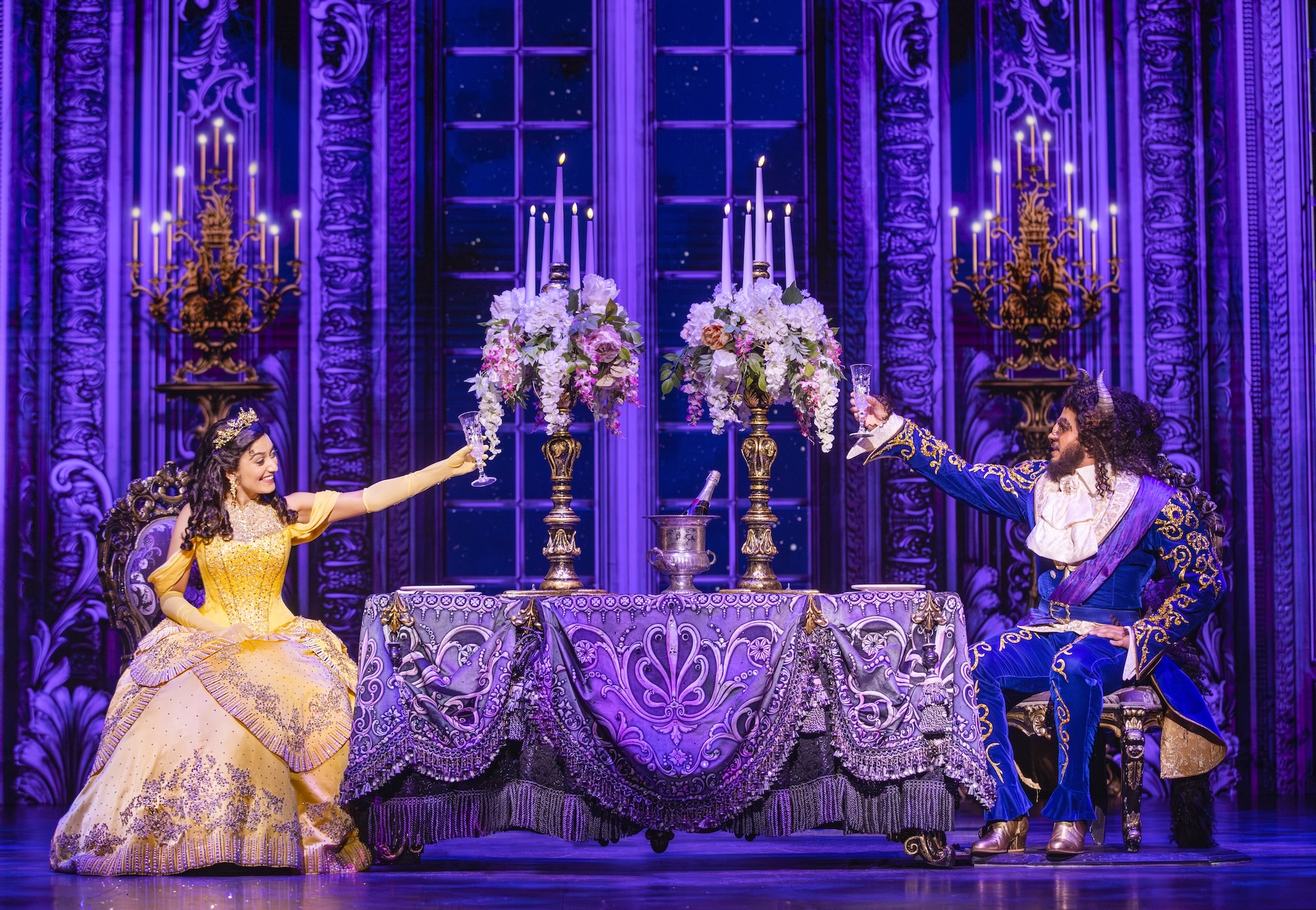 Disney's 'Beauty and the Beast' arrives in Singapore for its only Asia stop, with the city lighting up in purple