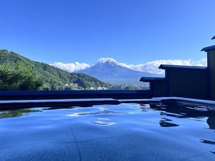 Soak in an onsen with a view