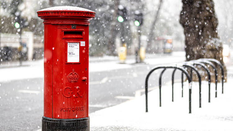 Post box in London, UK Post box in London, UK