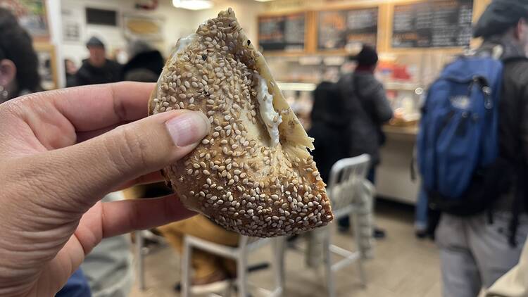 Zabar's Half of a sesame bagel at Zabar's