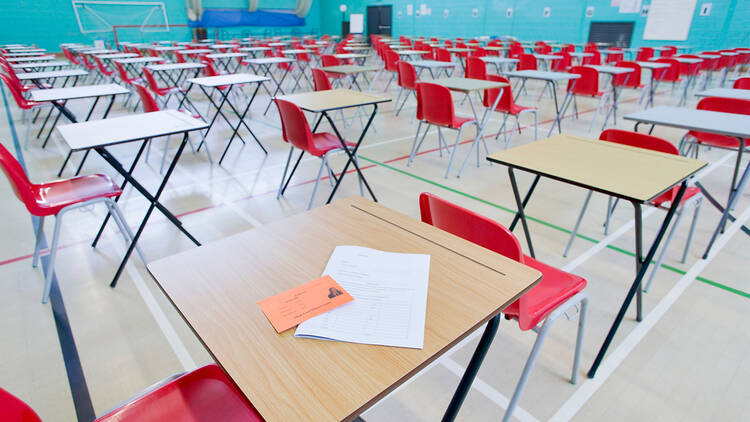 School exam hall in London School exam hall in London