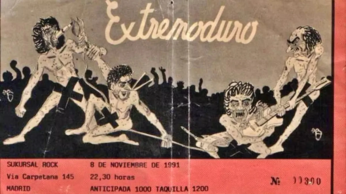 Entrada del primer concierto de Extremoduro en Madrid, en 1991