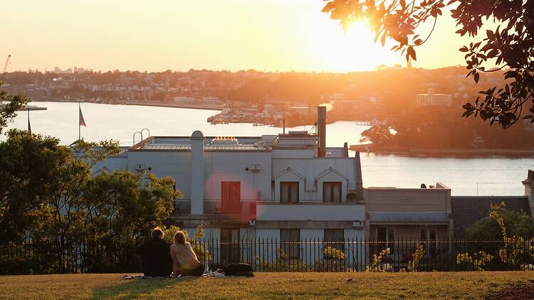 Observatory Hill Sunset over hill