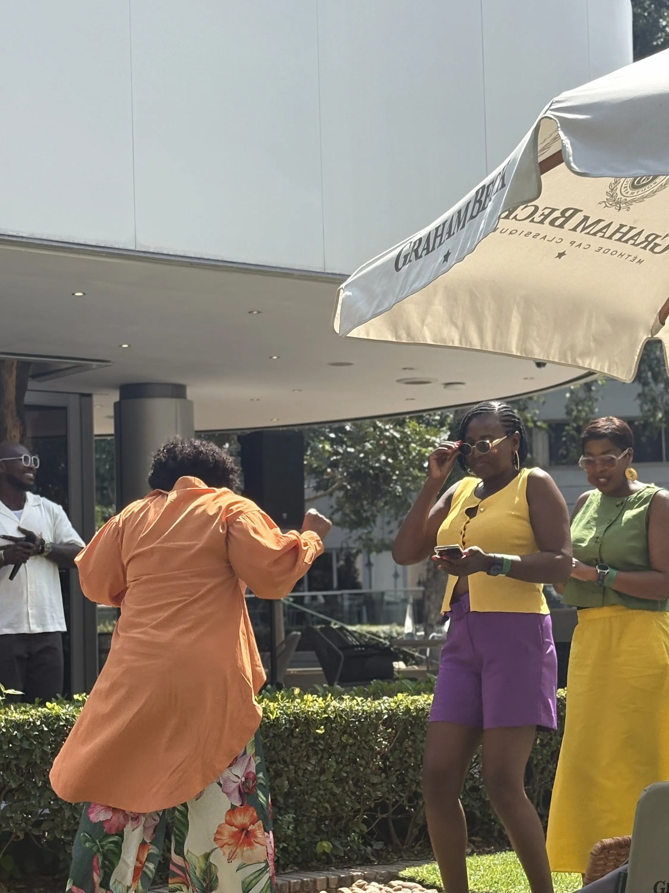 Sunday Society Picnic - ladies wearing colour block 