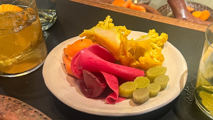 Zareh A plate of torshi (pickled vegetables) at Zareh.