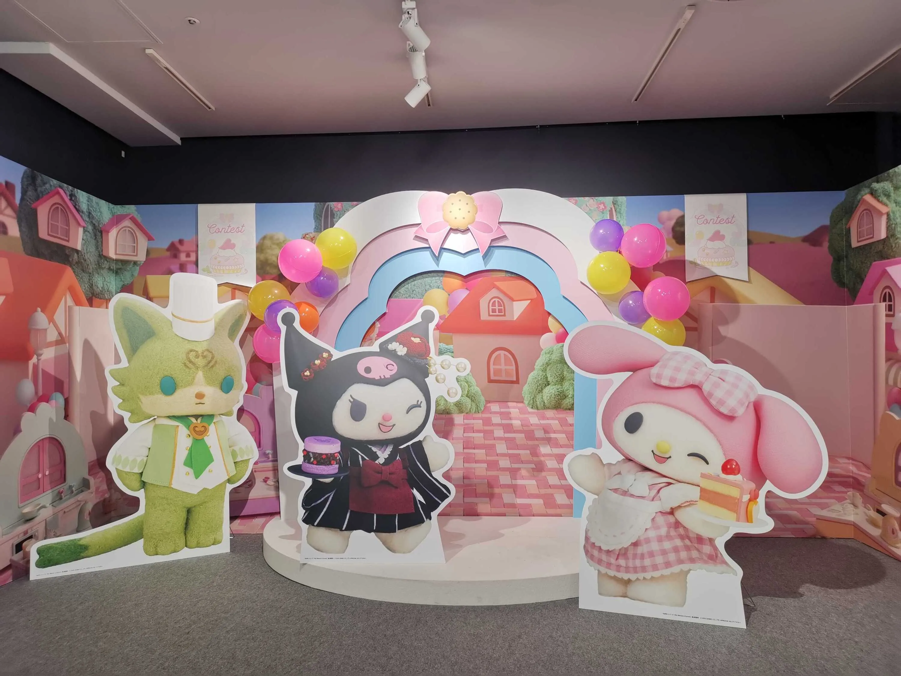 My Melody & Kuromi show cardboard cutouts