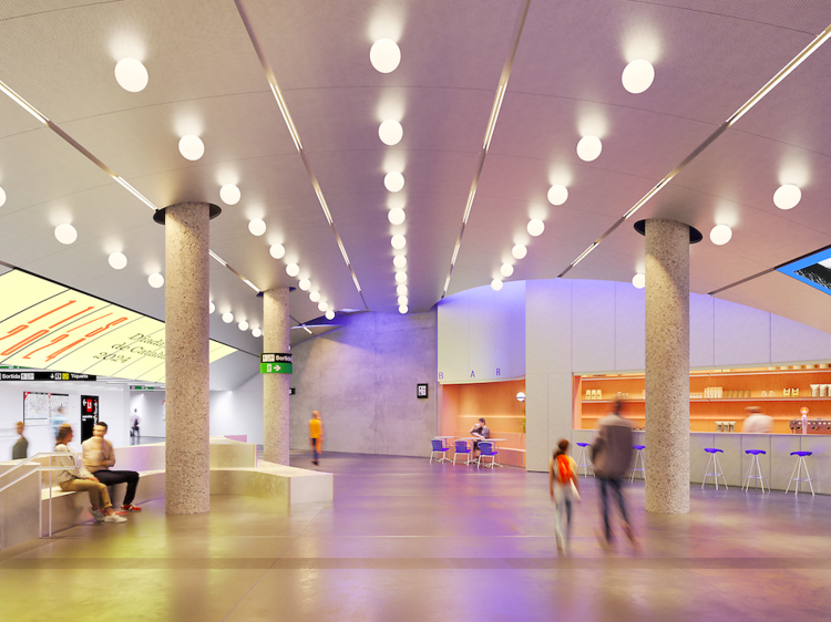 Un nuevo vestíbulo singular conectará el metro con el DHUB sin tener que salir a la calle