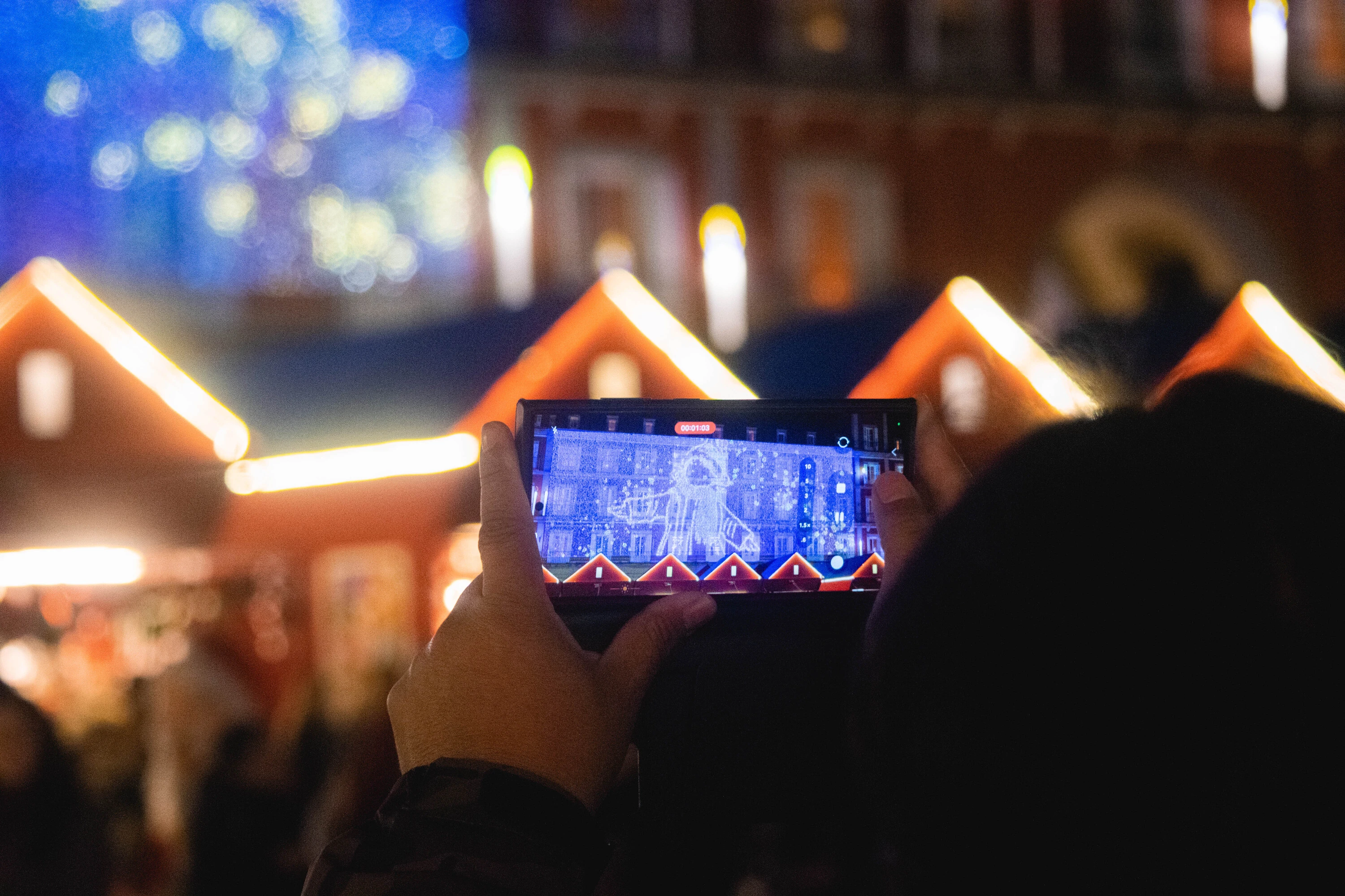La instalaci&oacute;n de Caixabank en Plaza Mayor. Cr&eacute;dito: Lidia Rodr&iacute;guez.