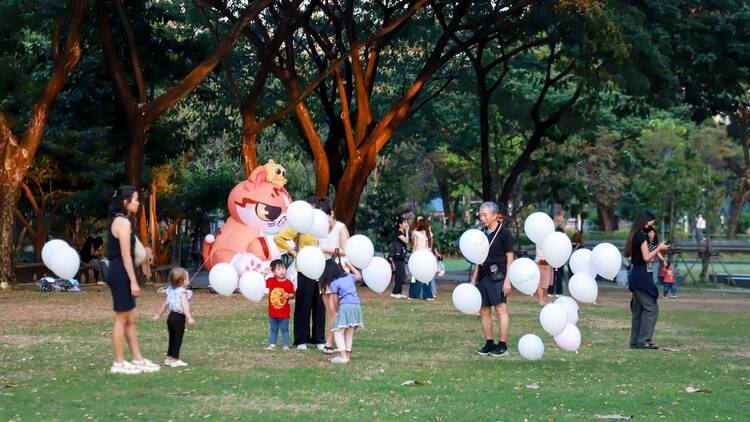 Wander among oversized inflatables at Chulalongkorn Park's playful Overland afternoon takeover