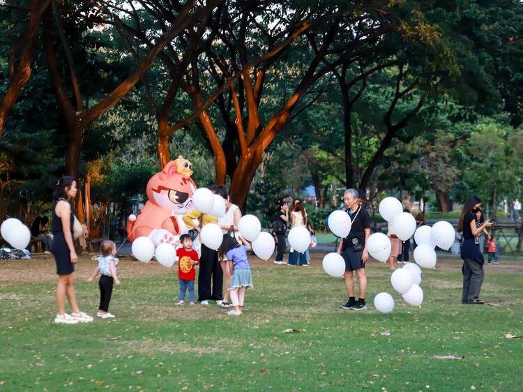 Wander among oversized inflatables at Chulalongkorn Park's playful Overland afternoon takeover