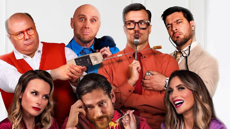 Sit down at a table with a bunch of idiots