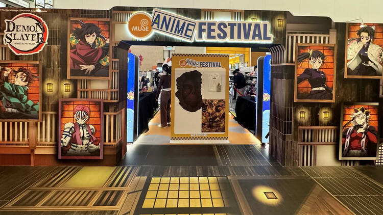 Pose with towering Momo and slime Rimuru at Muse Anime Festival's 17 photo zones