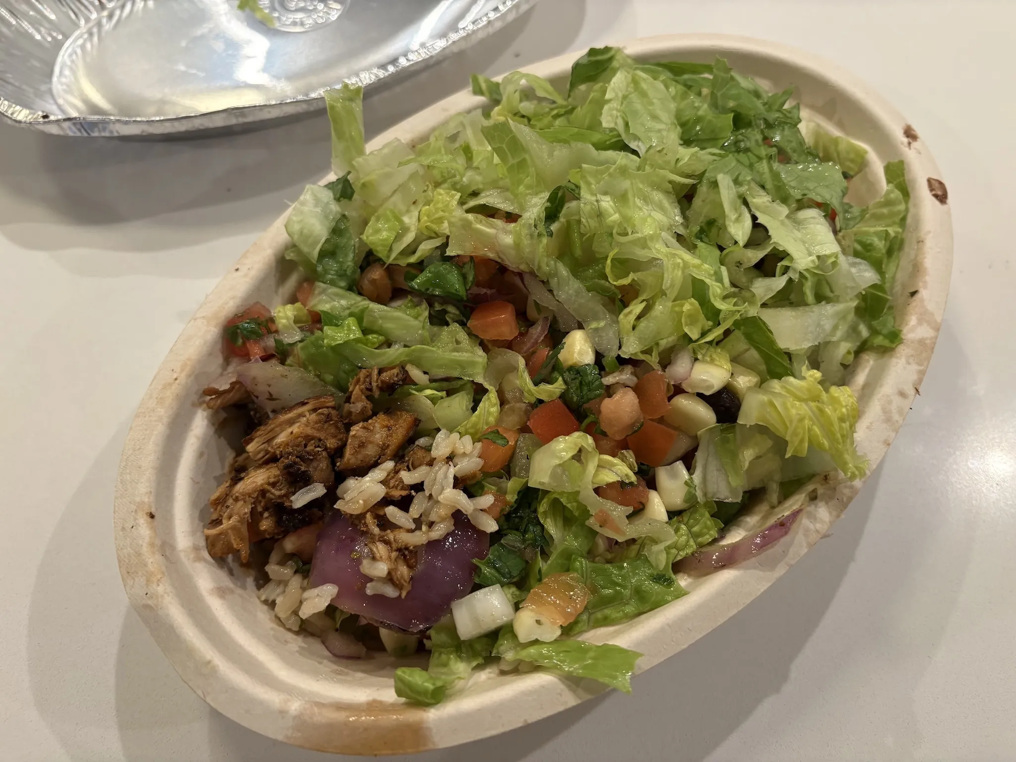 High-protein, high-fiber bowl at Chipotle