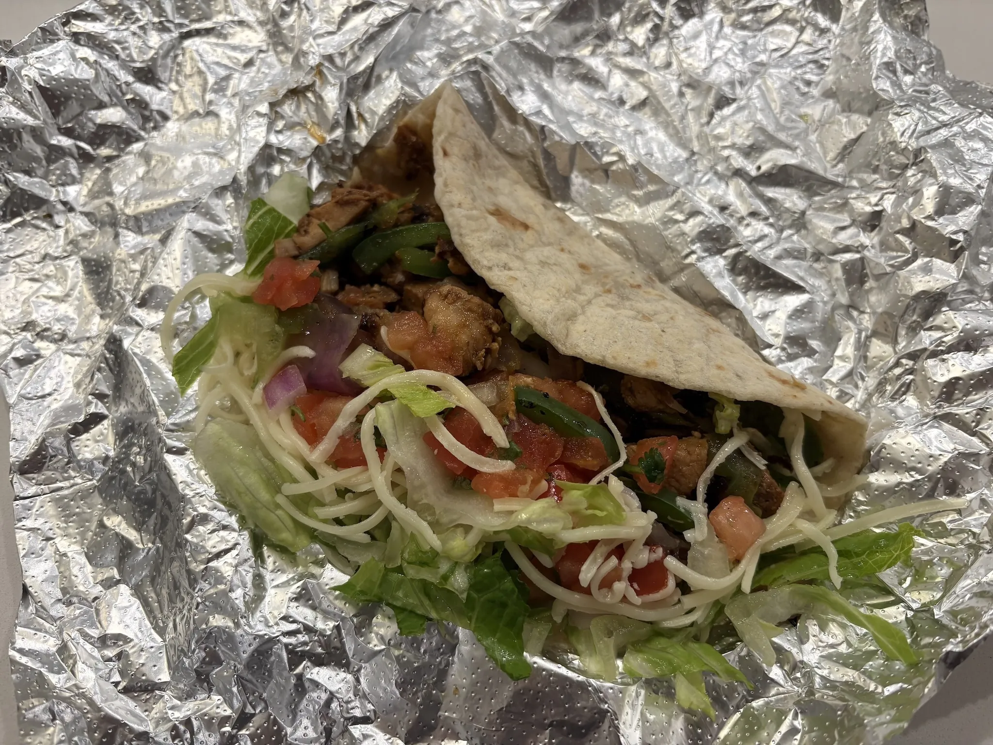Adobe chicken taco at Chipotle