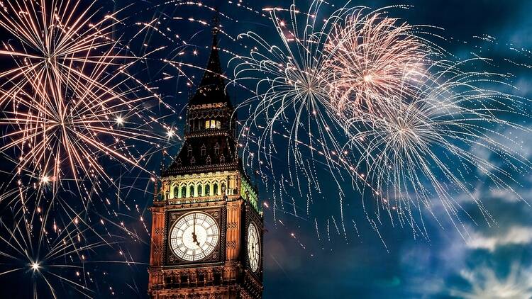 London with fireworks