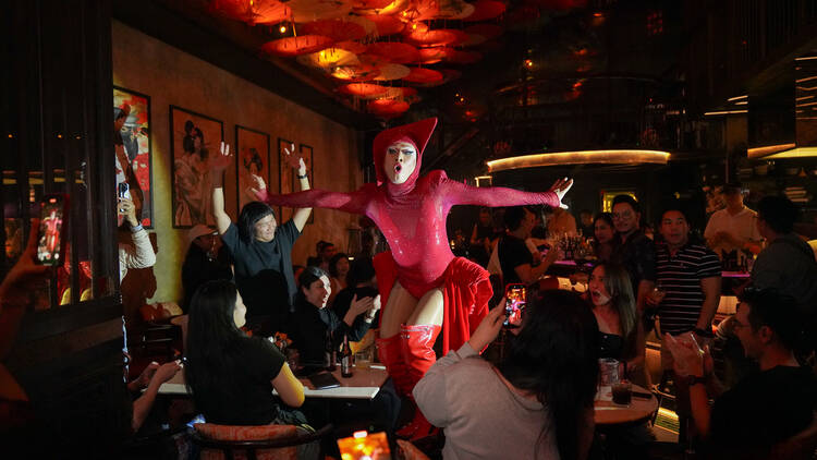 Enjoy paired drinks and maguro zuke with three drag shows at Kaiwa's unhurried Sunday night