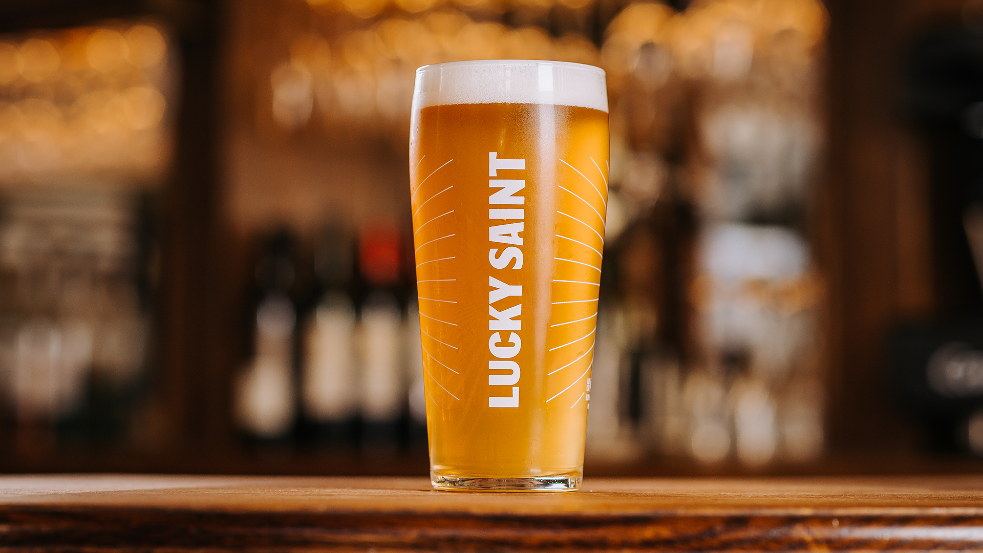 Pint of Lucky Saint 