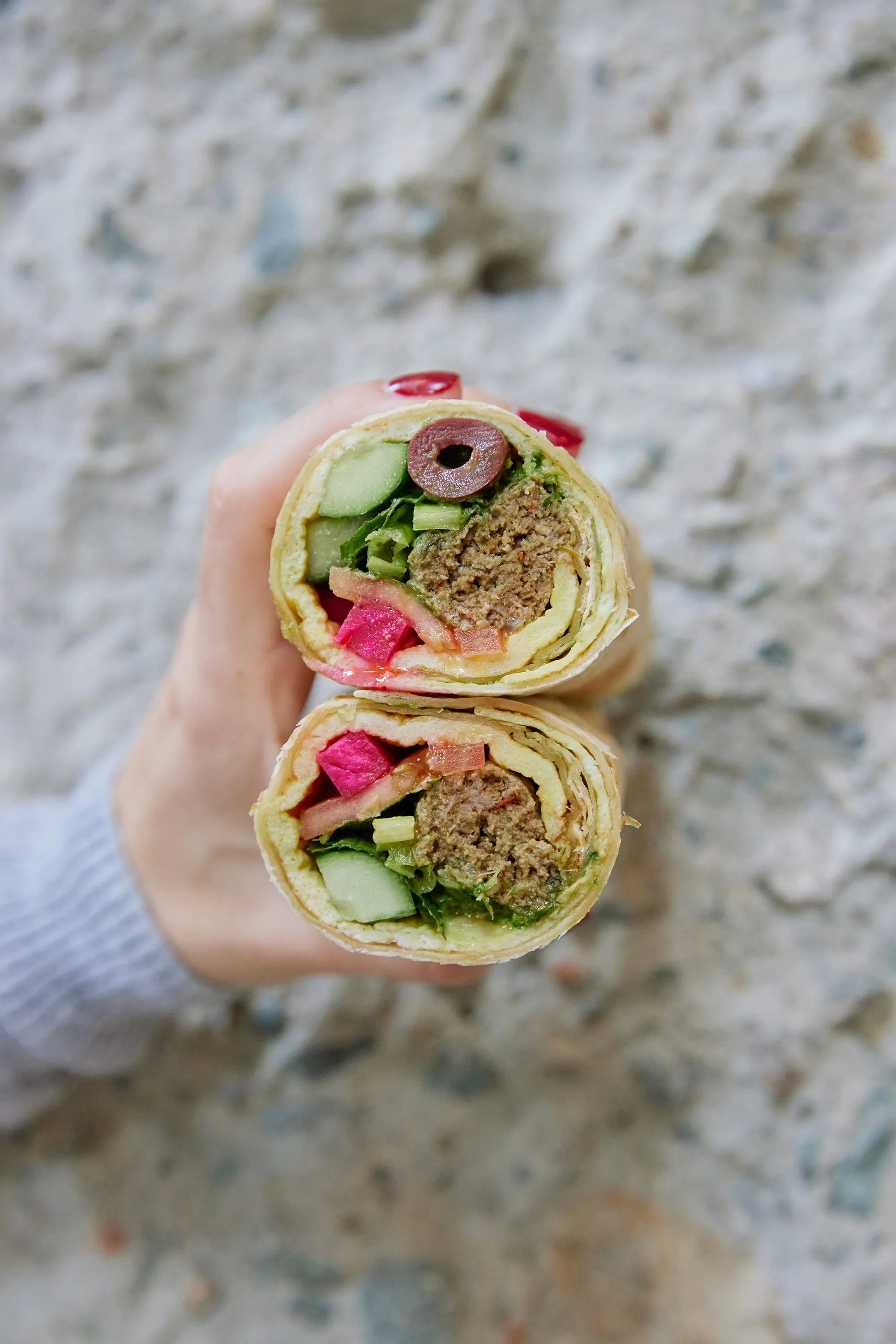 anoush'ella falafel wrap