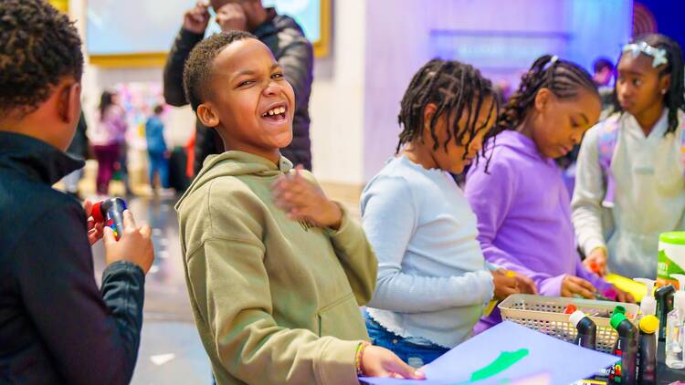 Children enjoy the Black Creativity program at the Griffin Museum of Science and Industry.