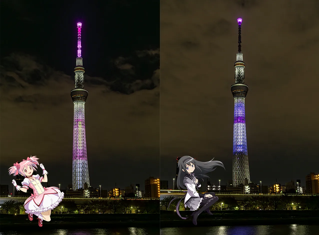 Madoka Magica tower lights