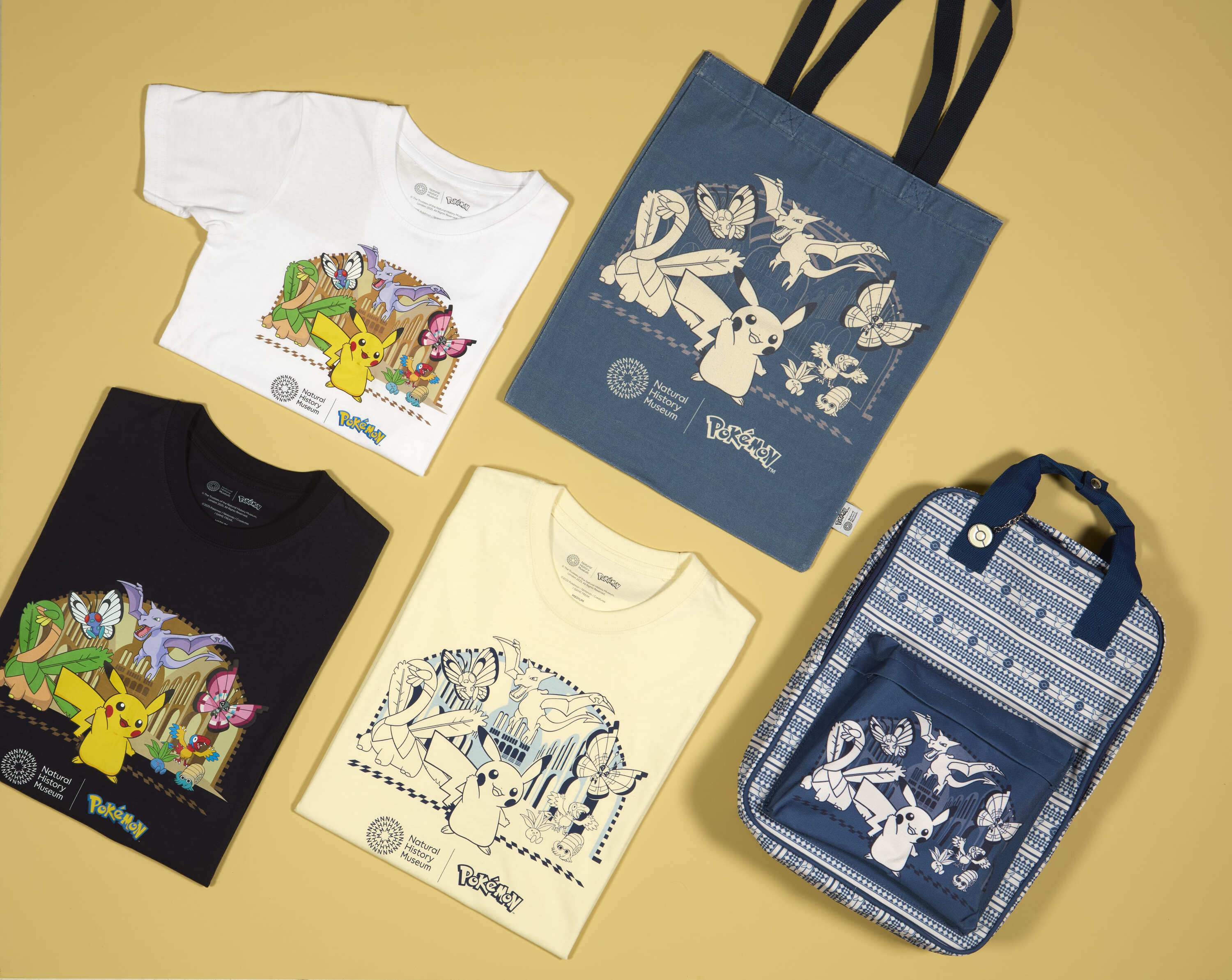 Some of the merch on sale at the Pokémon x Natural History Museum pop up