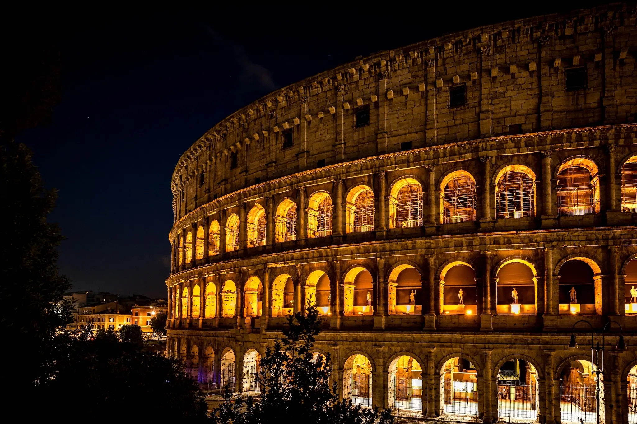 The Colosseum at night