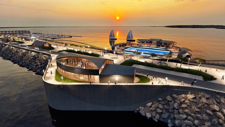 The West Somerset Lagoon Project, as proposed by Marks Barfield Architects