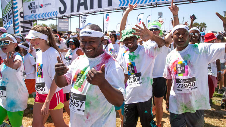Runners at a colour run