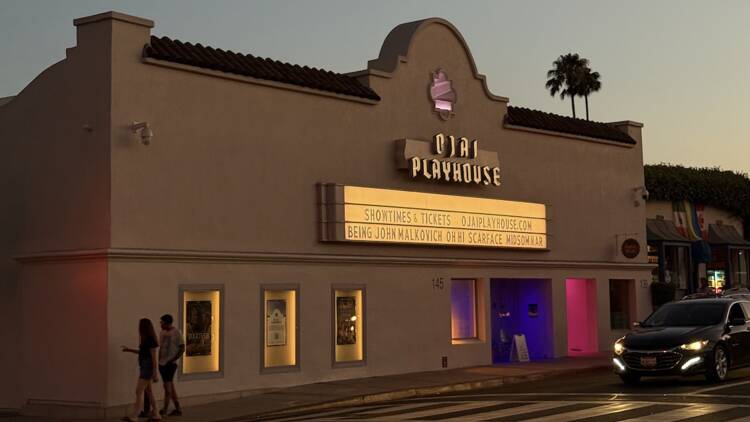 The marquee of the Ojai Playhouse.