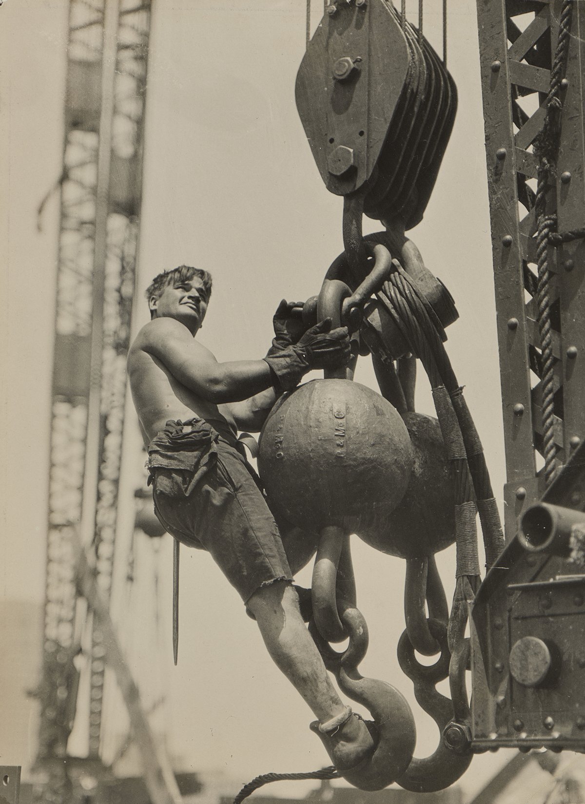 Lewis Hine, ‘Riding the Ball High up on Empire State’, (c.1930)