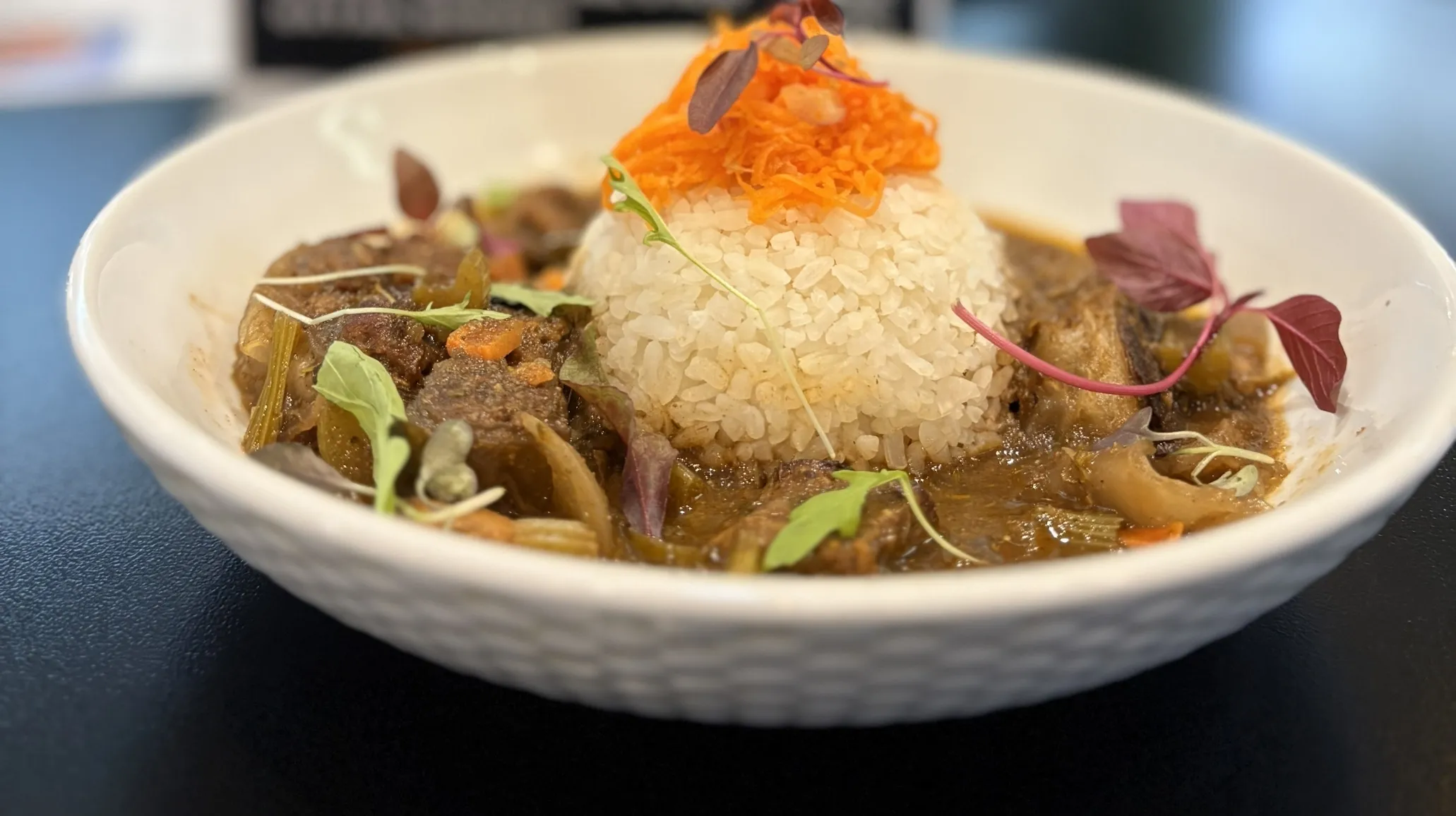 Chef Sunni's oxtail meal at The Vegan Chef restaurant in Sandton