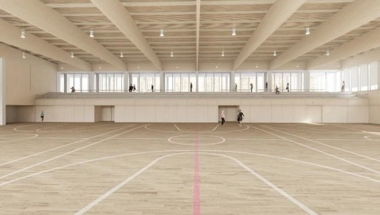 Imagem 3D do novo pavilh&atilde;o desportivo