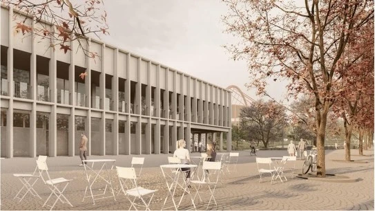 Imagem 3D do novo pavilh&atilde;o desportivo