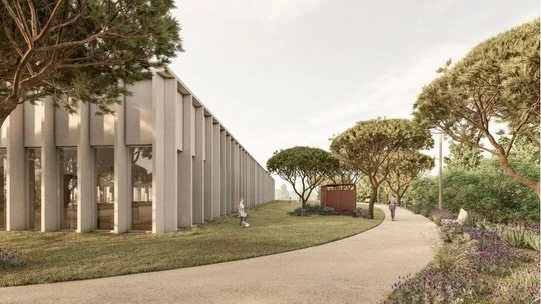 Imagem 3D do novo pavilh&atilde;o desportivo