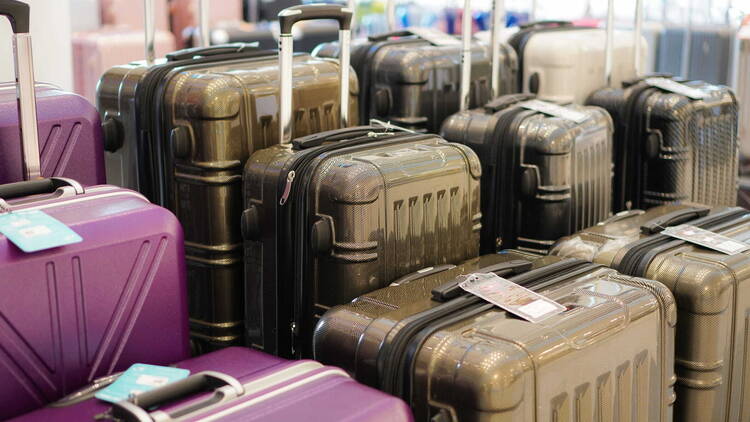 An undated stock photo of suitcases