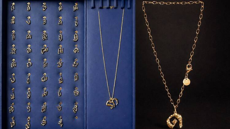 Thai script necklaces