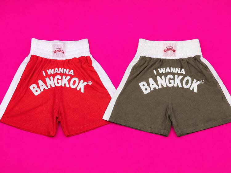 I Wanna Bangkok towel boxing shorts