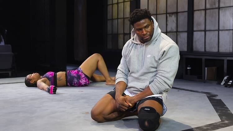 Aigner Mizzelle as LIL, with Okieriete Onaodowan as BIG in The Monsters, A Sibling Love Story, written and directed by Ngozi Anyanwu