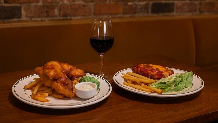 Food at the Laurel Hotel.