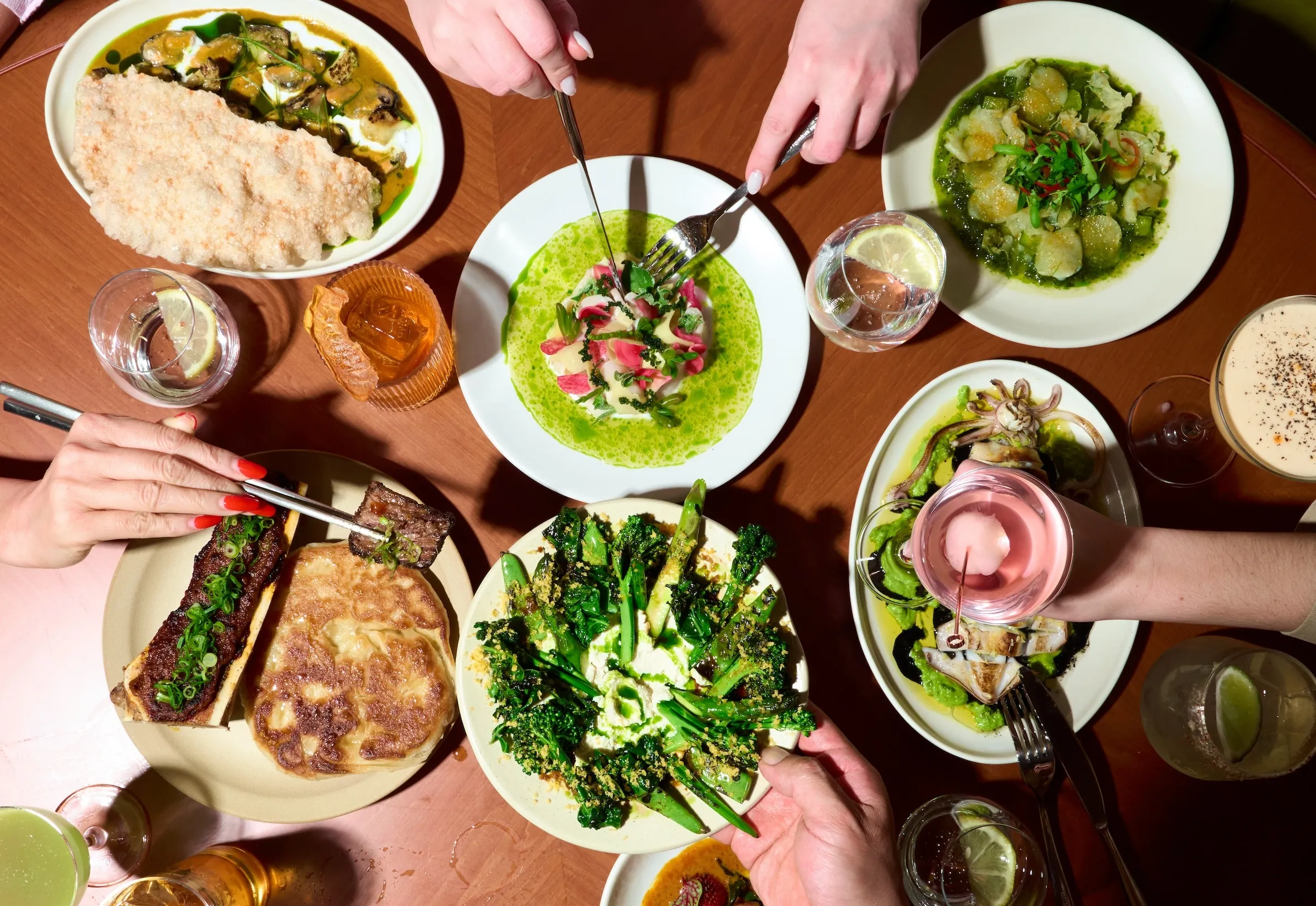 Plates of food at Tyga.