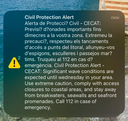 protecci&oacute; civil, alerta, onades